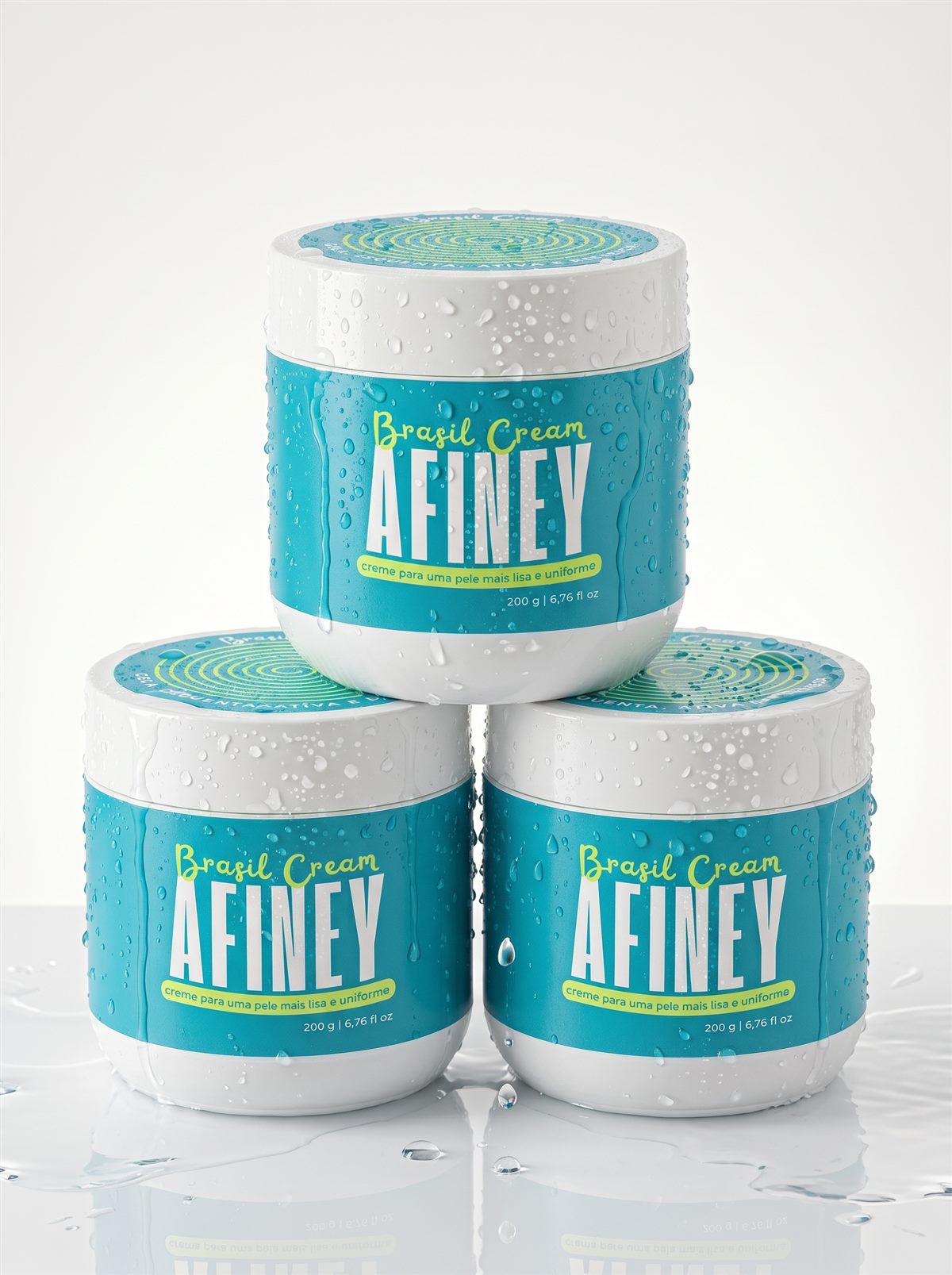 Três potes de Afiney Brasil Cream, 200 g.